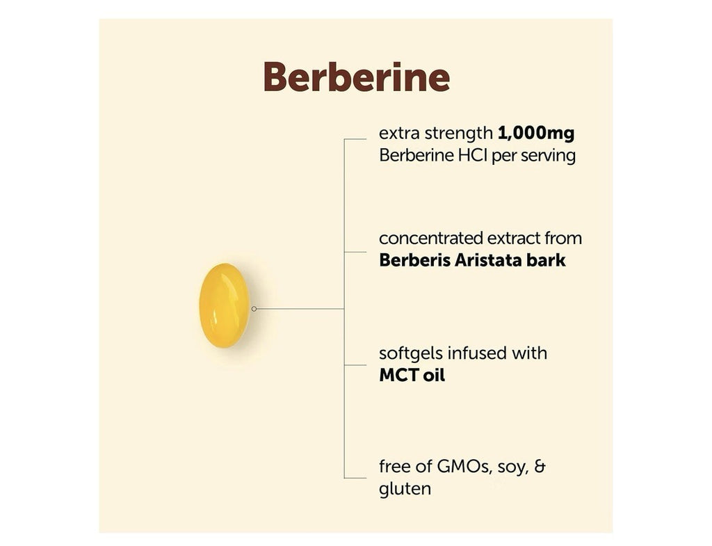 Micro Ingredients Berberine 1000mg with Mct Oil High Bioavailable 120 Softgels