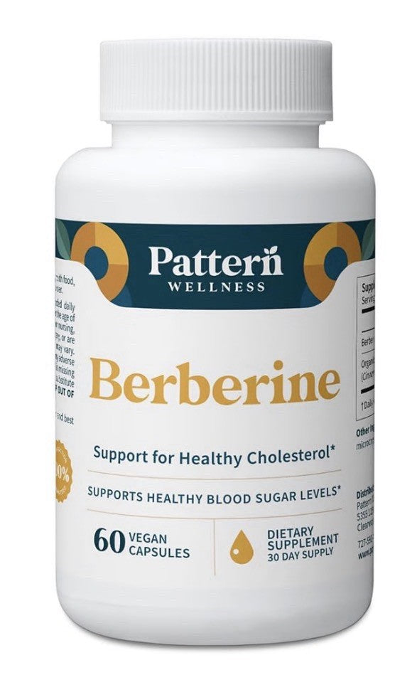 Pattern Wellness Berberine Supports Healthy Cholesterol Blood Sugar Levels 60cap