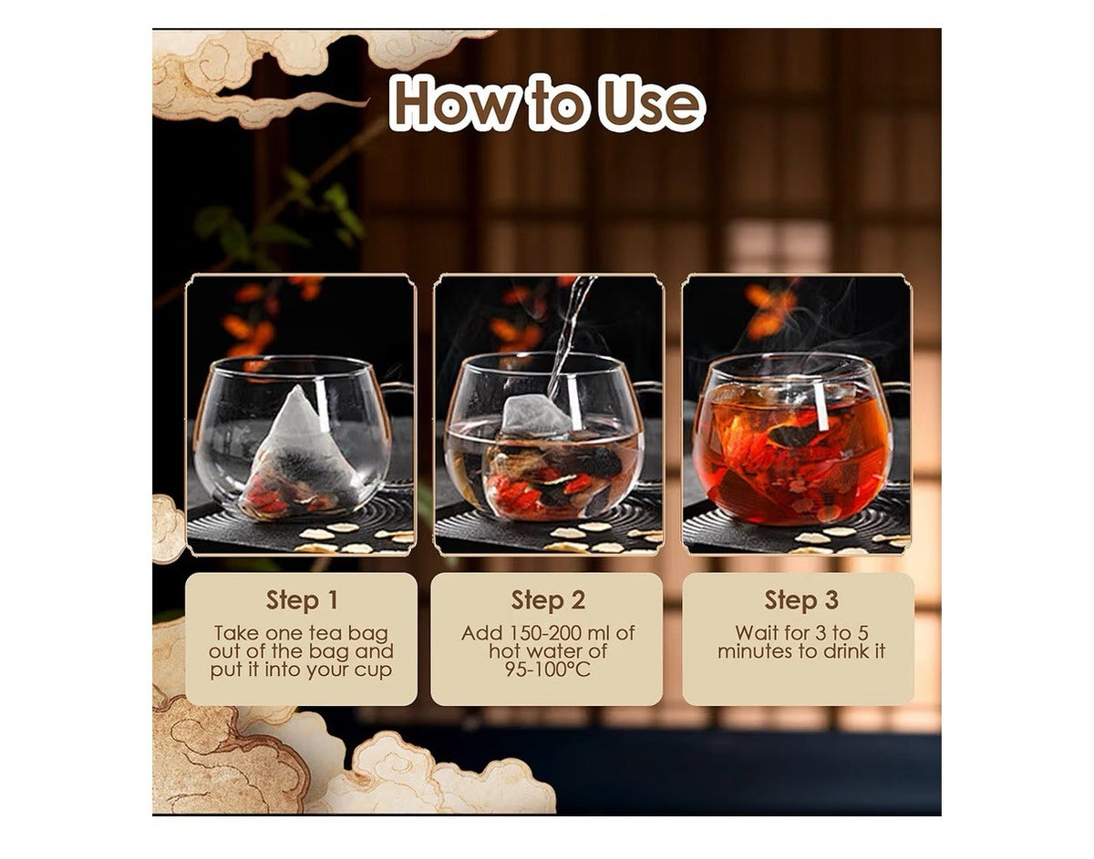 SIRDIKA Ginseng Five Treasures Tea Kidney Detox Cleanse Herbal Tea 50 Teabags