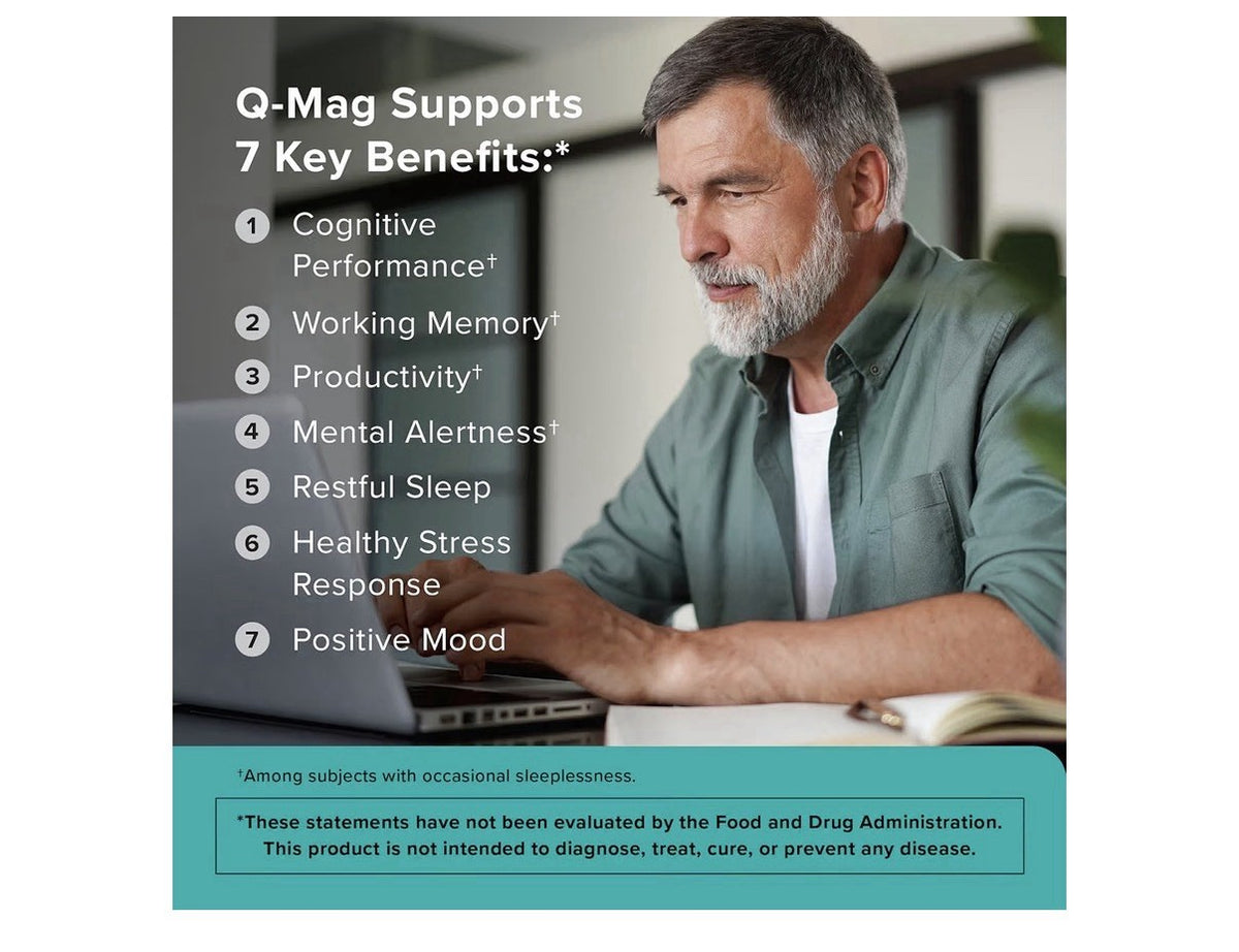 Qunol Q-Mag Magnesium L-Threonate Magtein Cognitive Memory Productivity 60Tablet