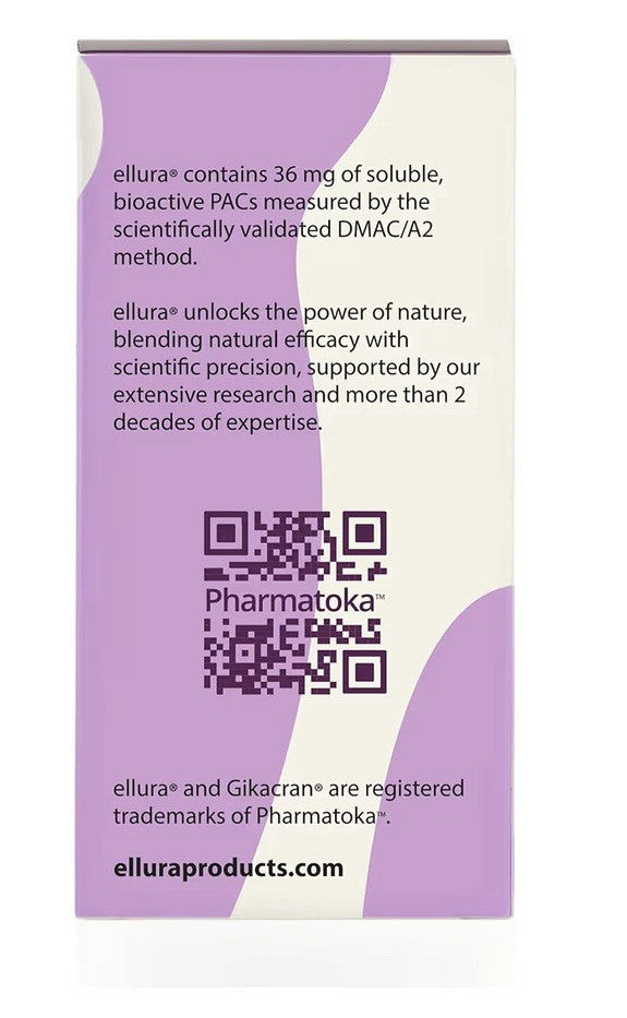 ellura 36 mg Soluble Bioactive PACs Urinary Tract Health Dietary Supplement 90ca
