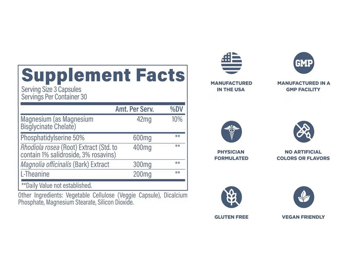 Revive Cortisol Support Supplement Support Health Stress Energy Fatigue 90 Caps