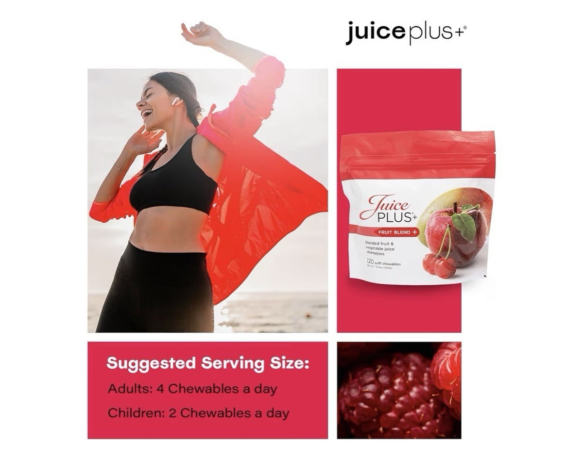 Juice Plus+ Fruit Blend + Soft Chews Chewables Boost Your Nutrition 120Chewables