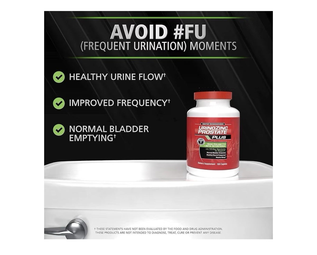 Urinozinc Prostate Plus Prorate Health Reduce Frequent Urination 180 Caplets