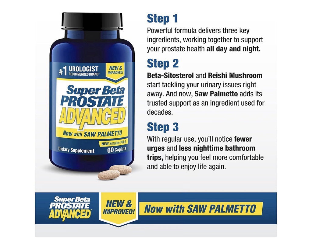 SUPER BETA PROSTATE Advanced with Saw Palmetto Prostate Urinary Support 2 Pack