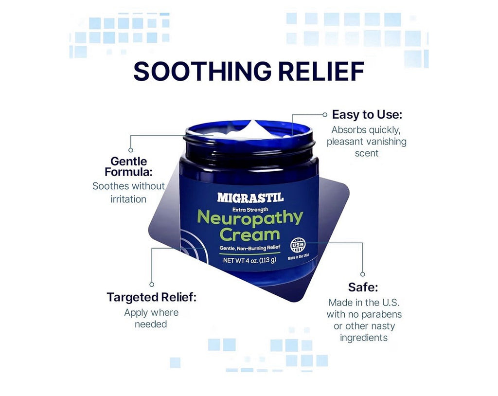 2Pack Migrastil Neuropathy Relief Cream Extra Strength for Feet Leg Hand Cooling