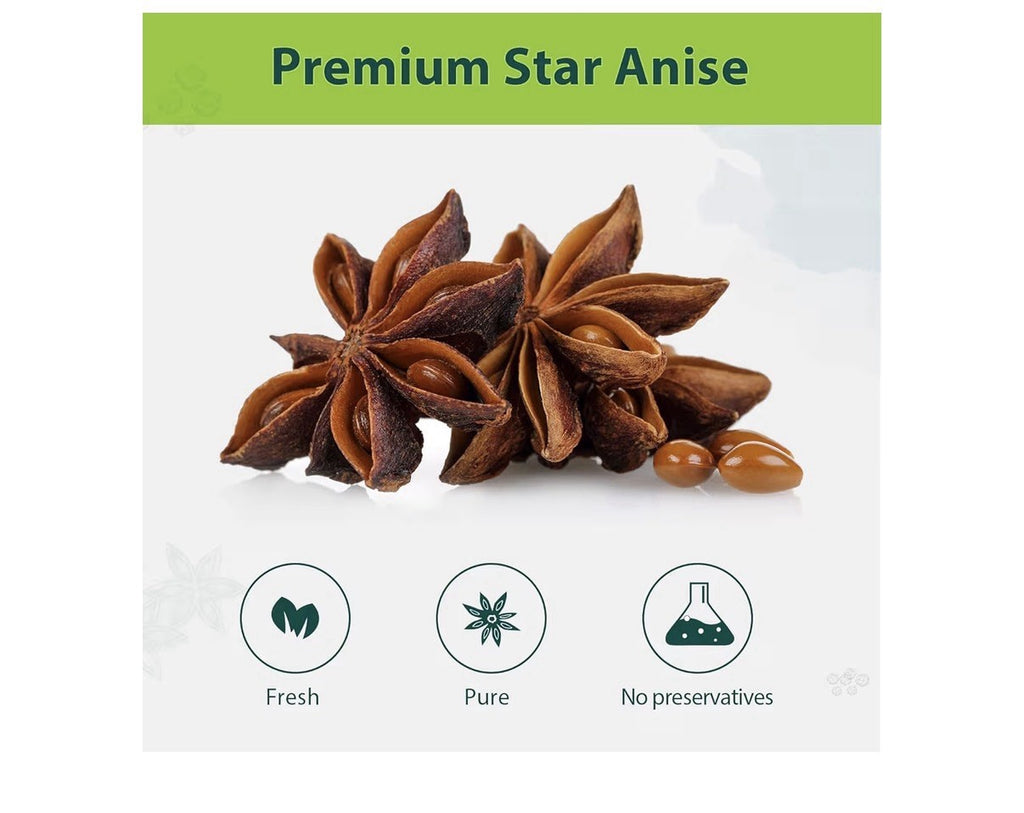 Soeos Star Anise Dried For Beverages Cooking Baking Whole Star Anise Seed 1Pound