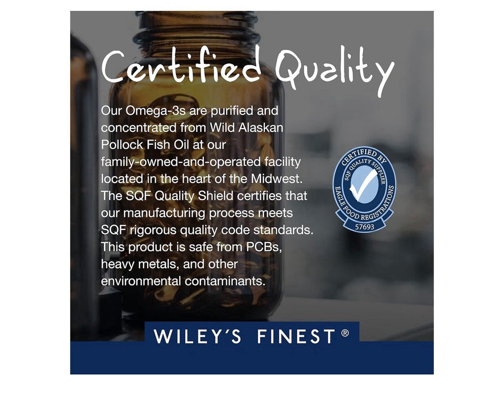 Wiley's Finest Wild Alaskan Fish Oil Peak DHA Brain Muscle Support 180 Softgels