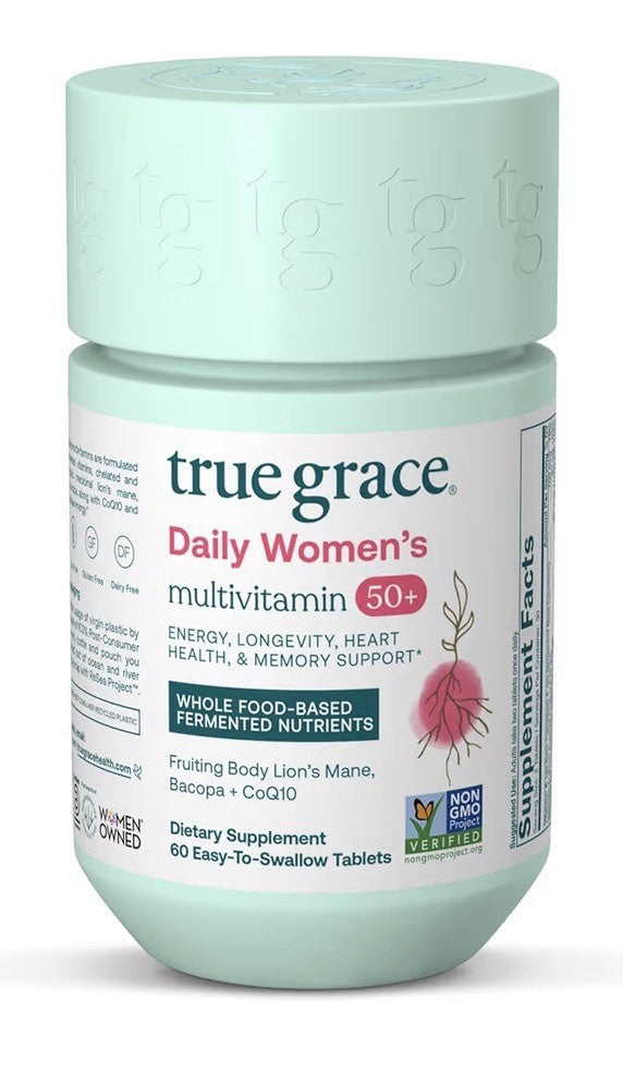 True Grace Daily Women Multivitamin 50+ Energy Longevity Heart Memory 60 Tablets