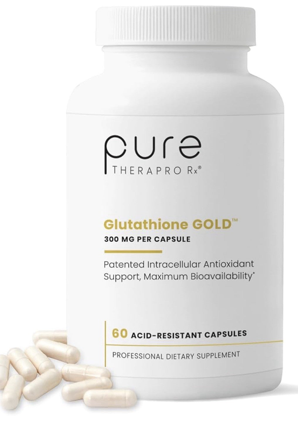 Pure Therapro Rx S-Acety! Glutathione Gold 300mg PER Capsule Month Supply 60cap