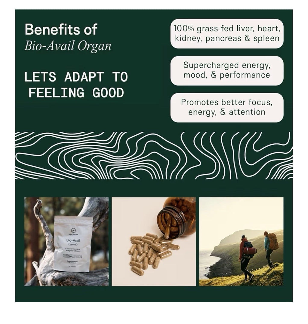 Adapt Naturals Organ Bio-Avail A blend of five organs from grass-fed cows 180cap