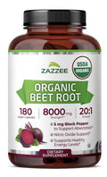 Zazzee Beet Root Nitric Oxide Support Healthy Energy Levels 6Month Supply 180cap
