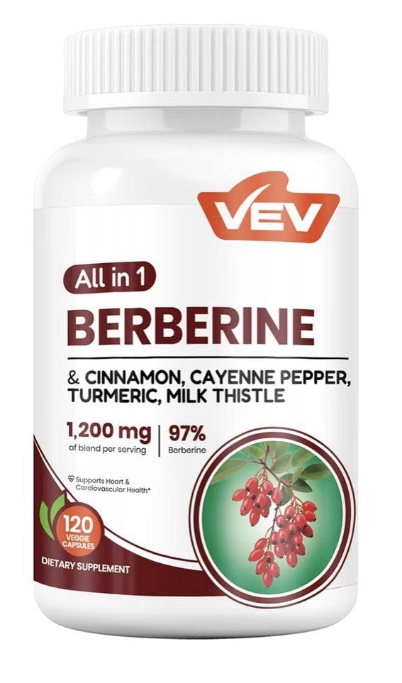 VEV Berberine with Ceylon Cinnamon Turmeric Heart Cardiovascular Support 2 Pack