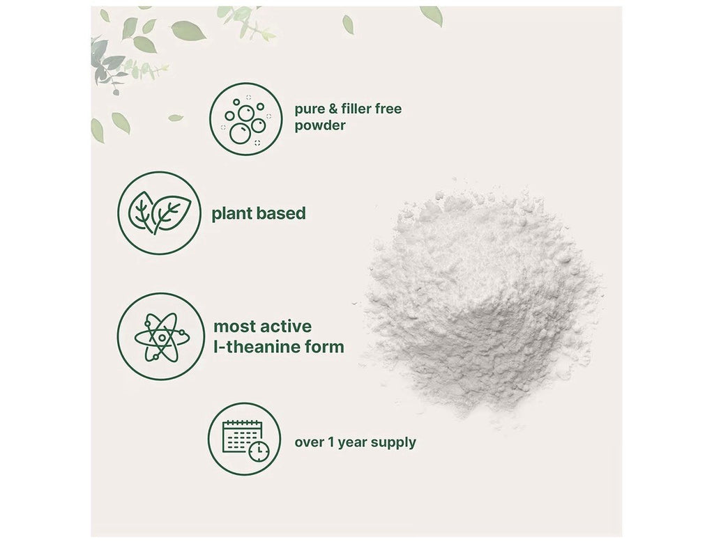 Micro Ingredients Pure L-Theanine Powder Plant Based 100 Grams 1 Year Supply
