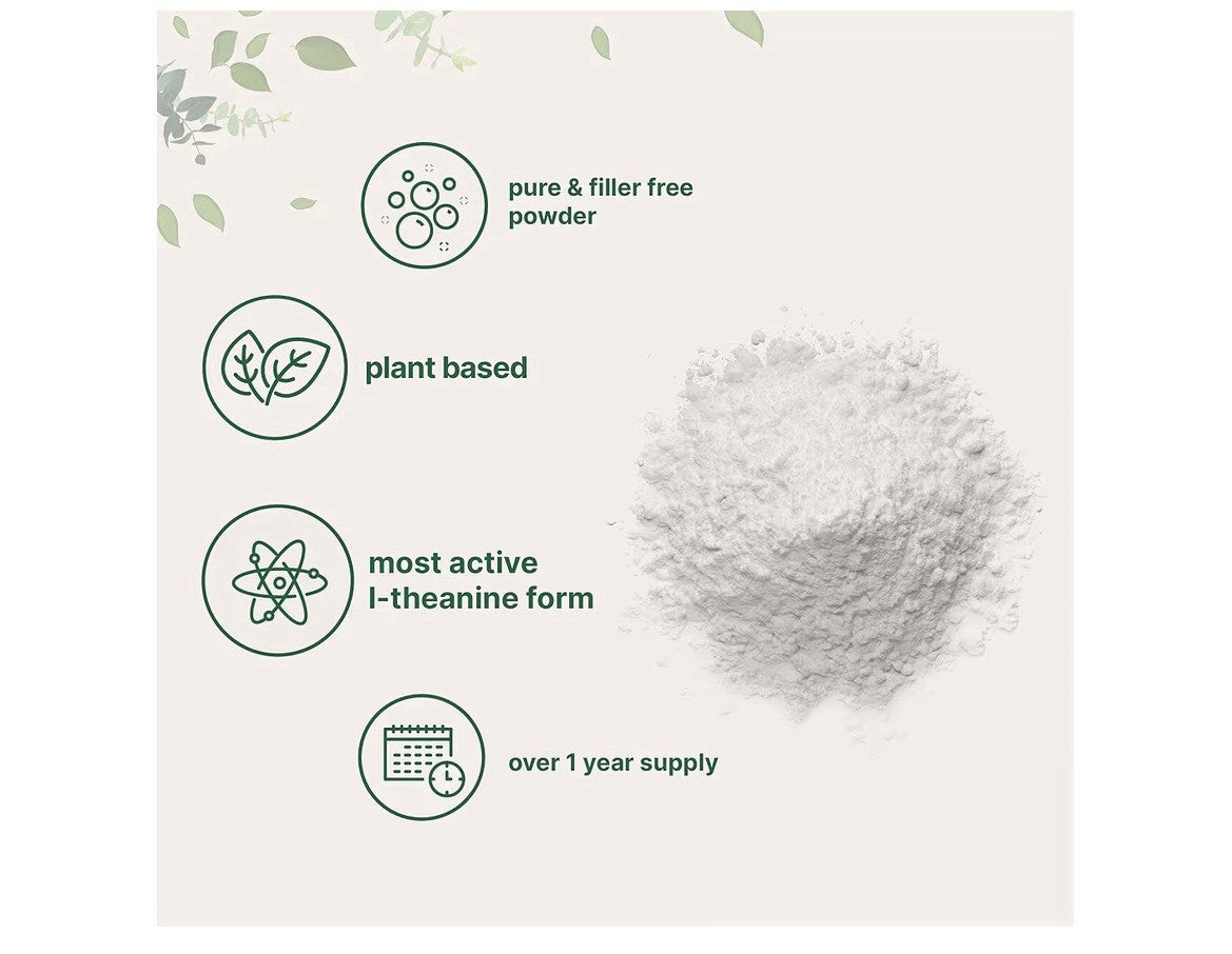 Micro Ingredients Pure L-Theanine Powder Plant Based 100 Grams 1 Year Supply