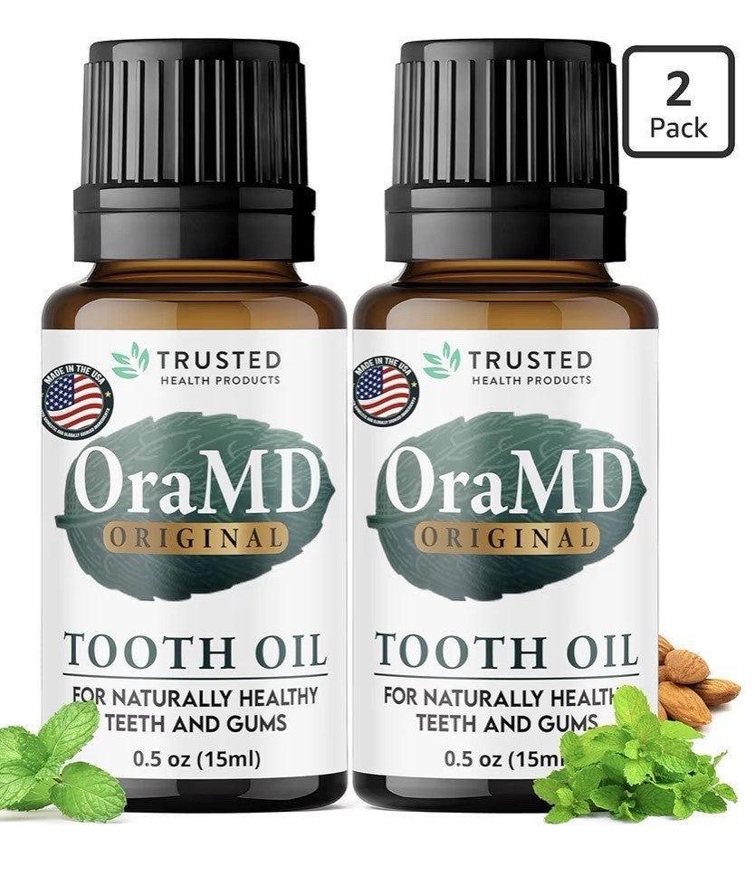 2 Packs OraMD Tooth Oil 4-in-1 Original Strength Clinically Tested Gum Disease