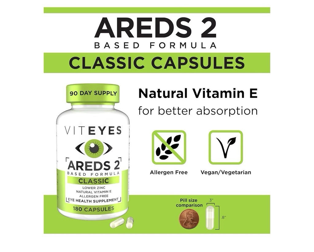 Viteyes AREDS 2 Classic Based Formula Eye Macular Vision Health Support 180 Caps