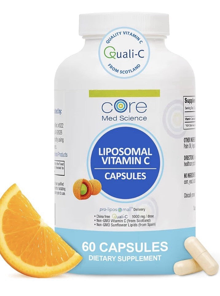 Core Med Science Liposomal Vitamin C 1000mg Immune Collagen Support 60 Capsules