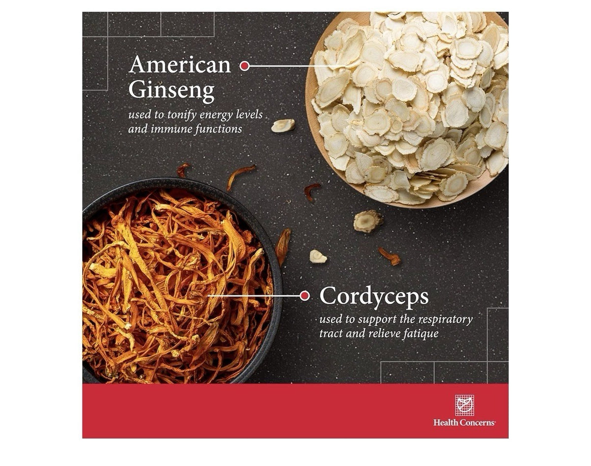 Health Concerns CordySeng Cordyceps Reishi Ginseng Herbal Supplement 60 Capsules