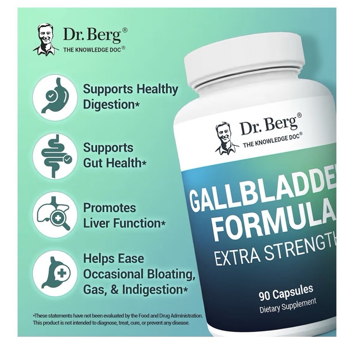 Dr. Berg Gallbladder Formula Extra Strength 90 Capsules Dietary Supplement