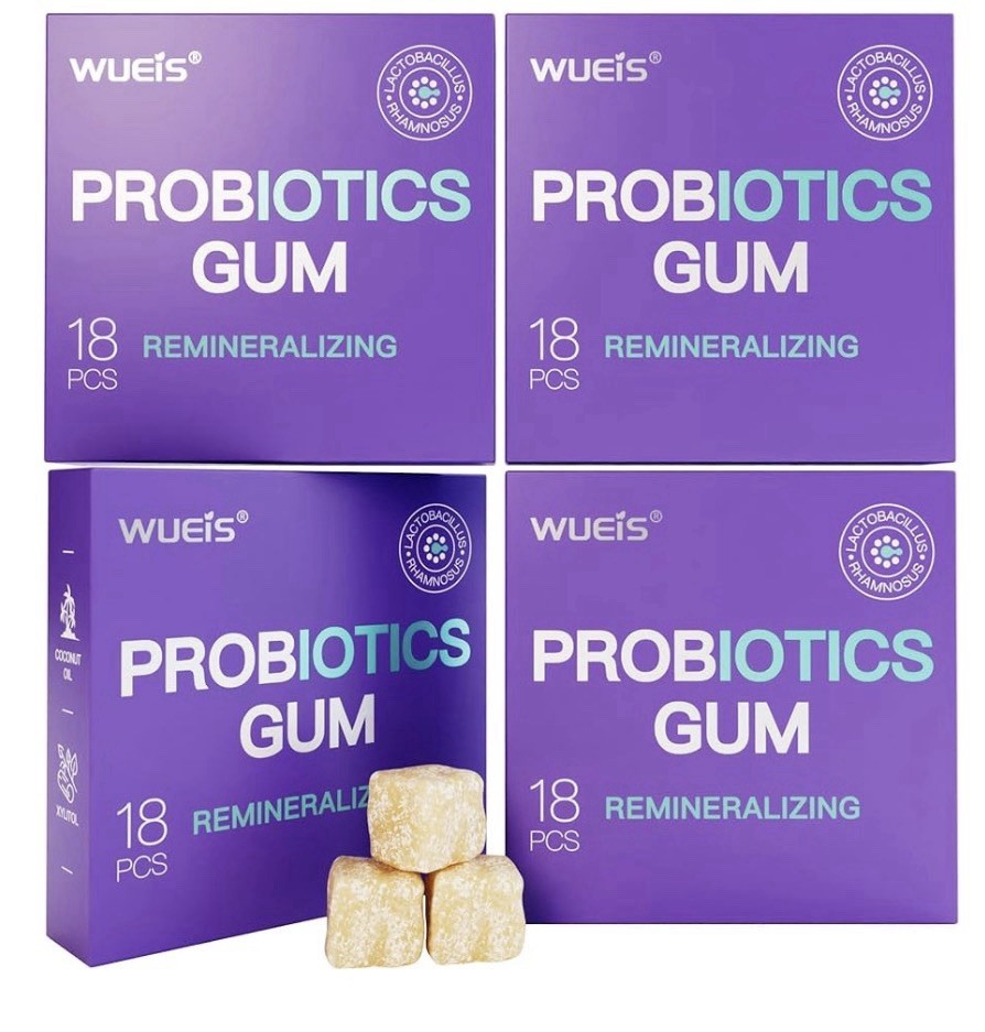 Remineralizing Probiotics Gum with Xylitol Nano Hydroxyapatite Pack Of 4