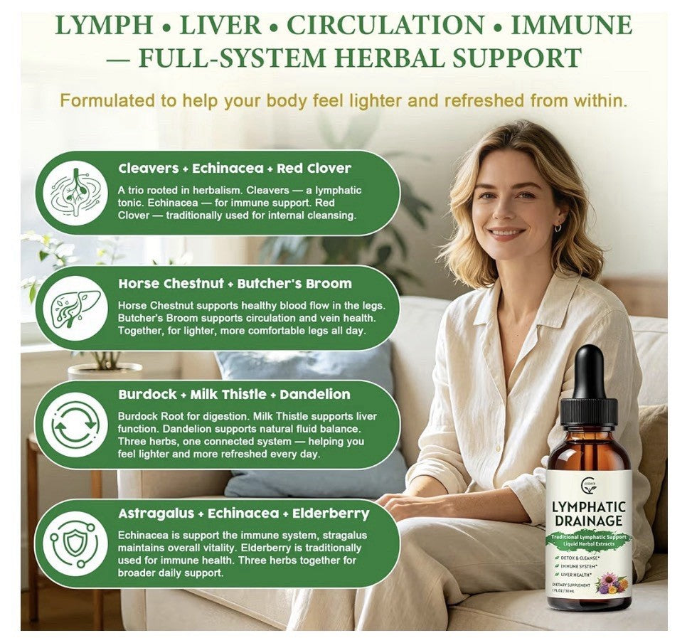 GORNVB Lymphatic Drainage Drops Detox Cleane Immune System Liver Health 2 Pack
