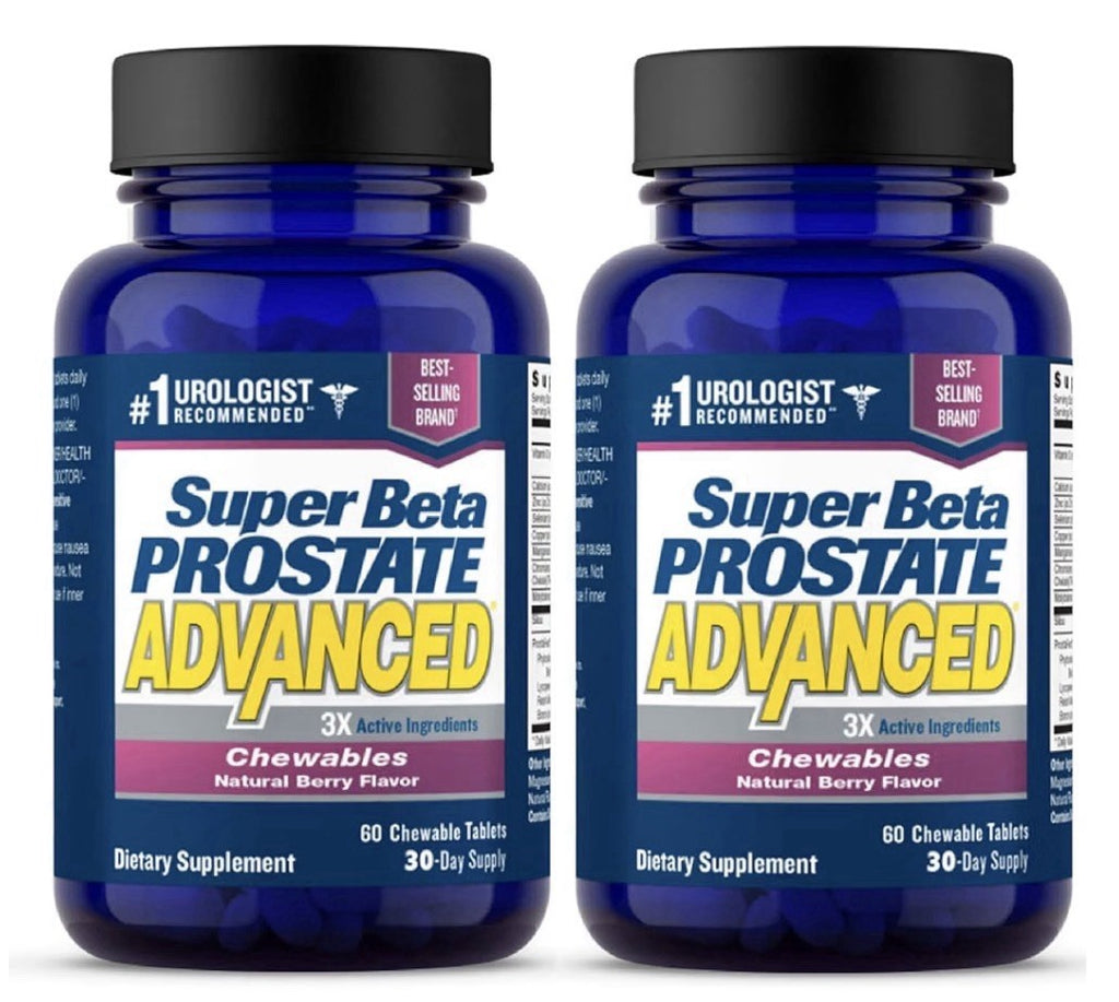 SUPER BETA PROSTATE Advanced Men Prostate Bladder Health 2 Pack Chewable Tablets