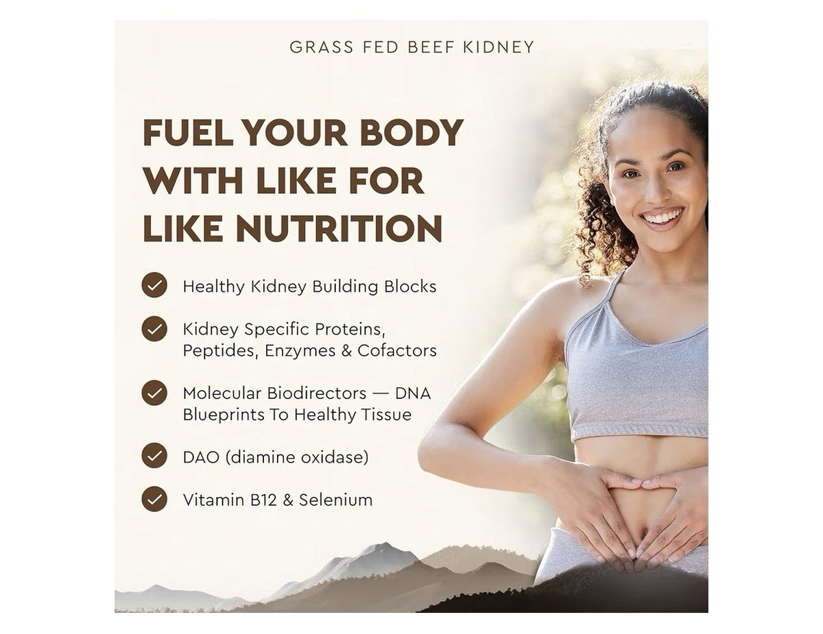 Ancestral Supplements Kidney Grass Fed Beef Supplement Pasture Raised 180capsule