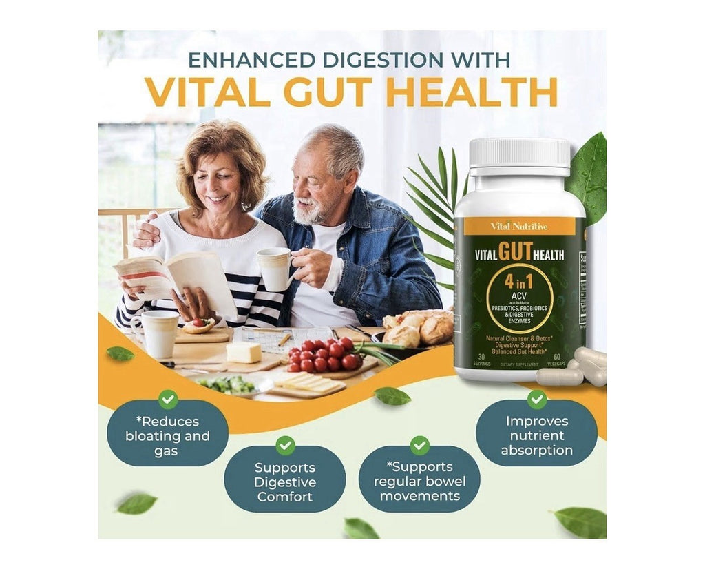 2 Pack Vital Nutritive Vital Gut Health 4inl with Apple Cider Vinegar Prebiotics