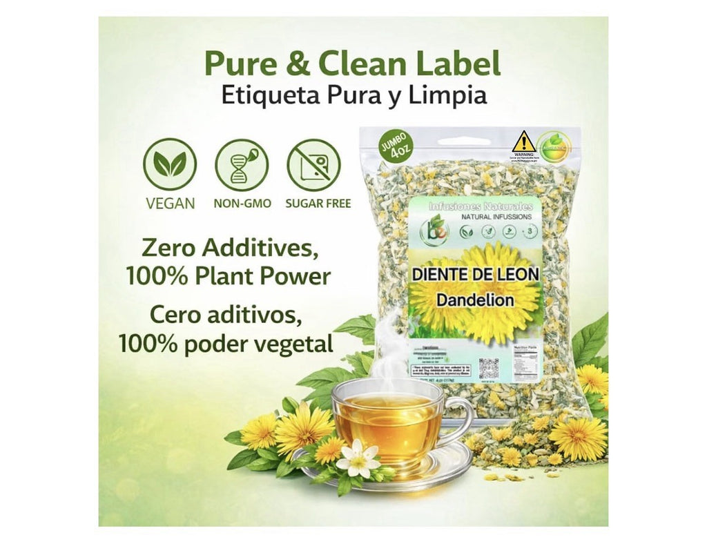 B-Eperts Diente de León Dandelion Loose Leaf Herbal Tea Natural 4 oz
