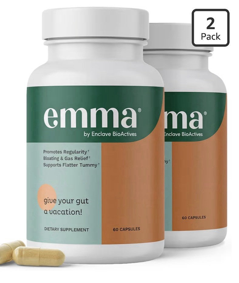 2 Pack Emma Bloating & Gas Relief Supports Flatter Tummy by Enclave BioActives