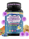 NEVISS Liposomal Melatonin 30mg Per Gummy Cell Support Anti Aging 60 Gummies