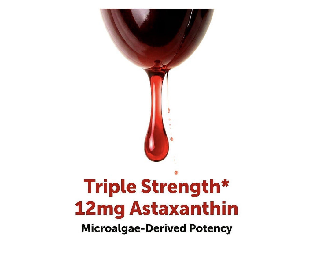 Micro Ingredients Astaxanthin 12mg From Microalgae Triple Strength 60 Softgels