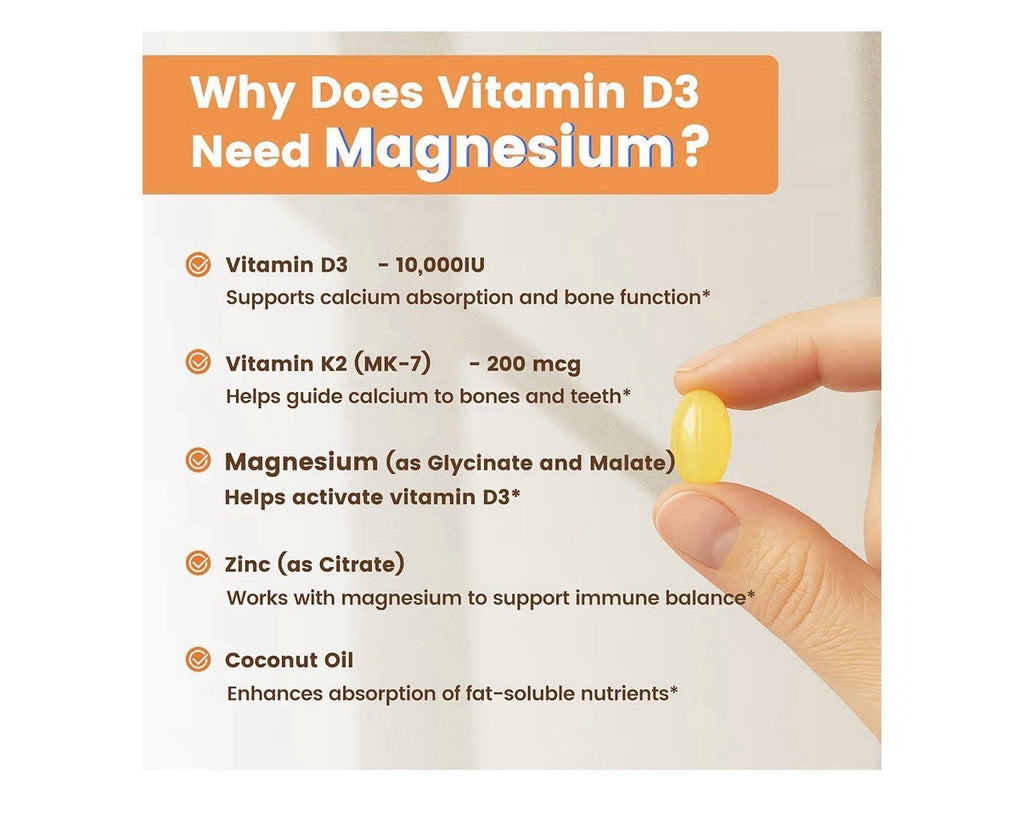 VEV Corefeel Vitamin D3 + K2 Magnesium Zinc Joints Heart Immune Support 300sgels