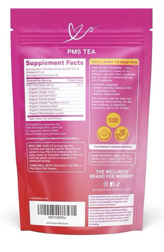 Pink Stork PMS Tea Hormone Balance Bloating Period Regularity Mood Swings Women