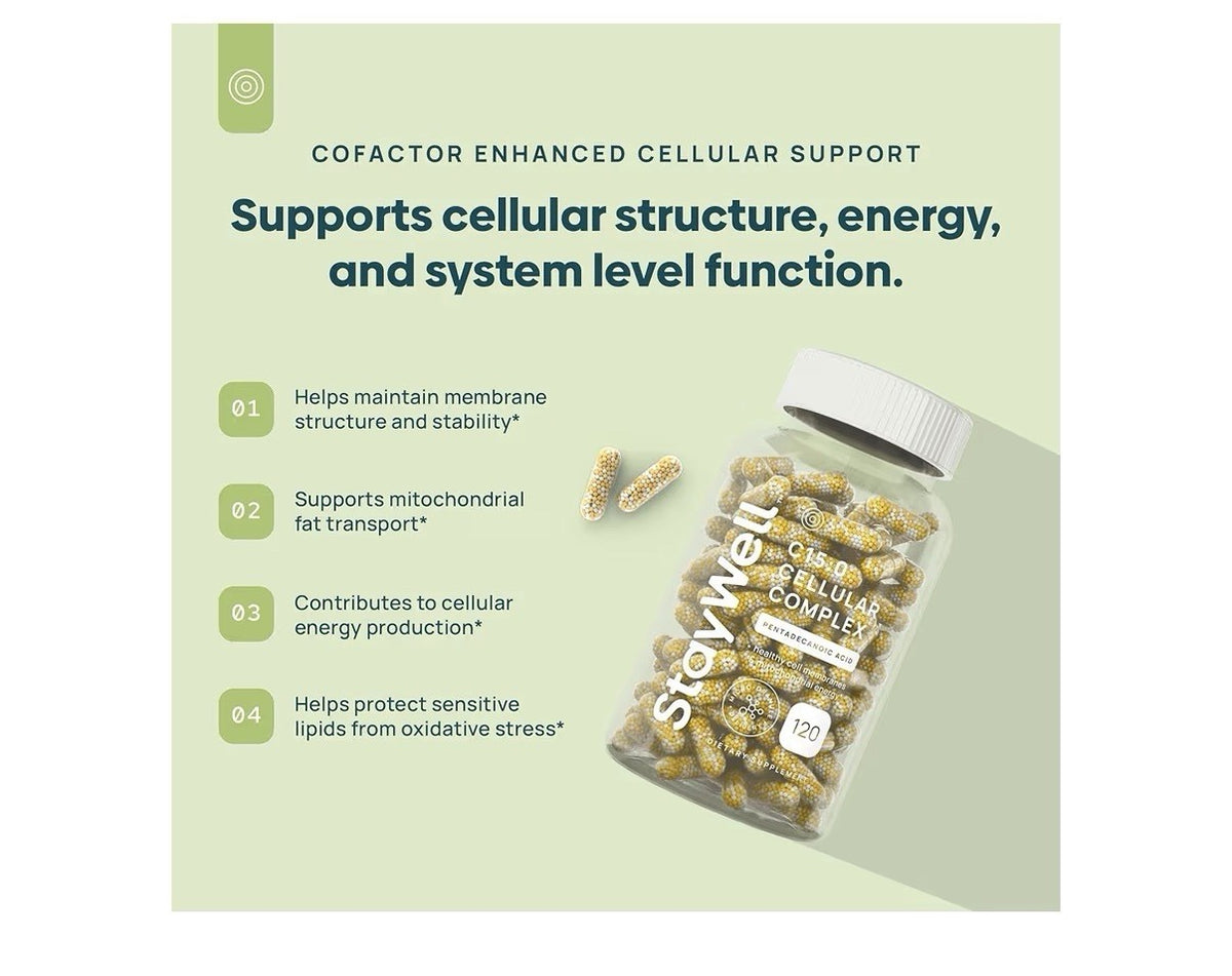 StayWell C15:0  Cellular Complex Pentadecanoic Acid Memberance Support 120 Caps