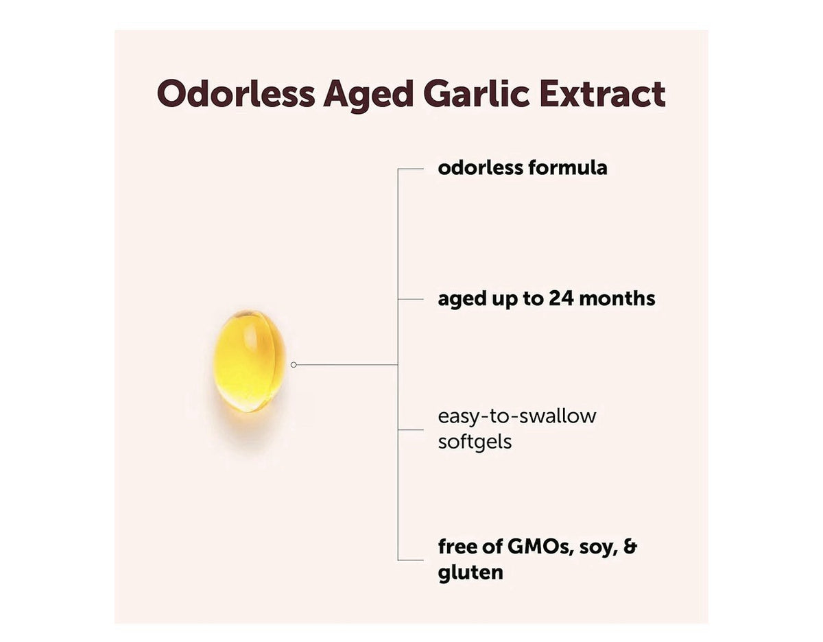 Micro Ingredients Aged Garlic Extract Odorless  2 Years Aged 150 Softgels