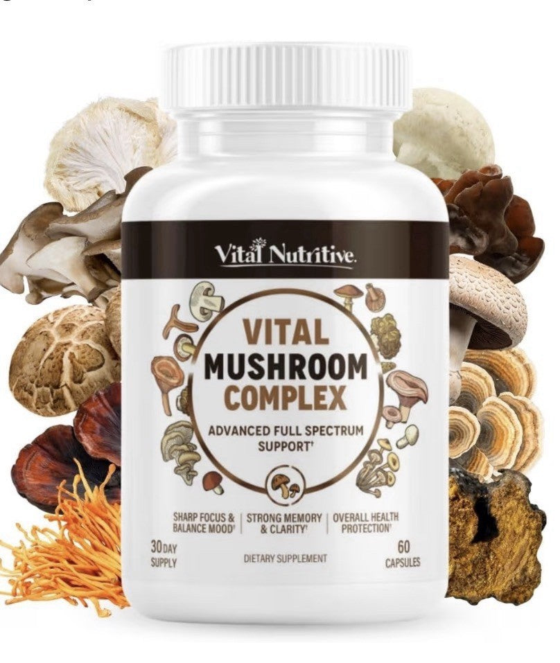 Vital Nutritive Vital Mushroom Complex Supplement Full Spectrum Support 60 Caps