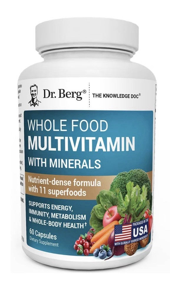 Dr. Berg Whole Food Multivitamin with Minerals Supports Whole Body Health 60caps