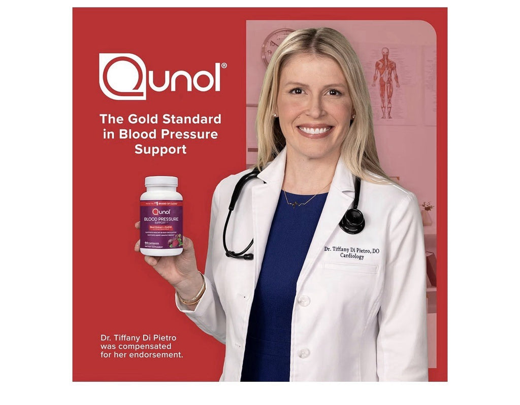 Qunol Blood Pressure Support Beet Extract with CoQ10 Heart Health Energy 60 Caps