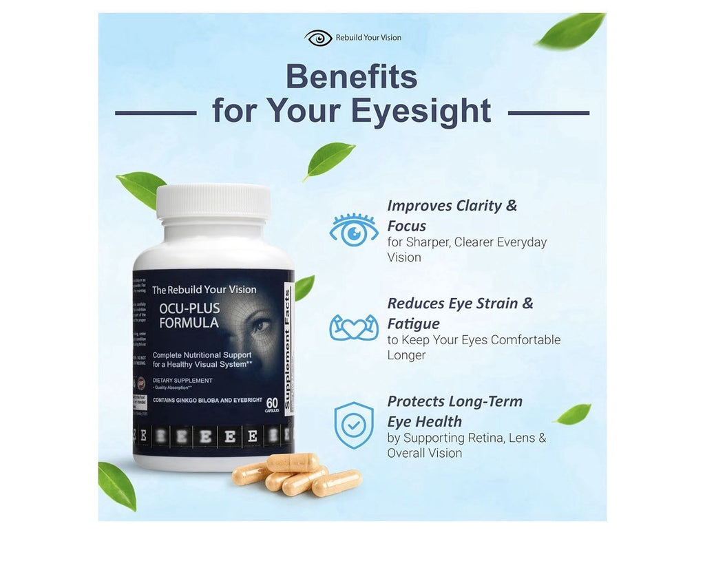 The Rebuild Your Vision Ocu-Plus Formula Healthy Visual System Supplement 60caps