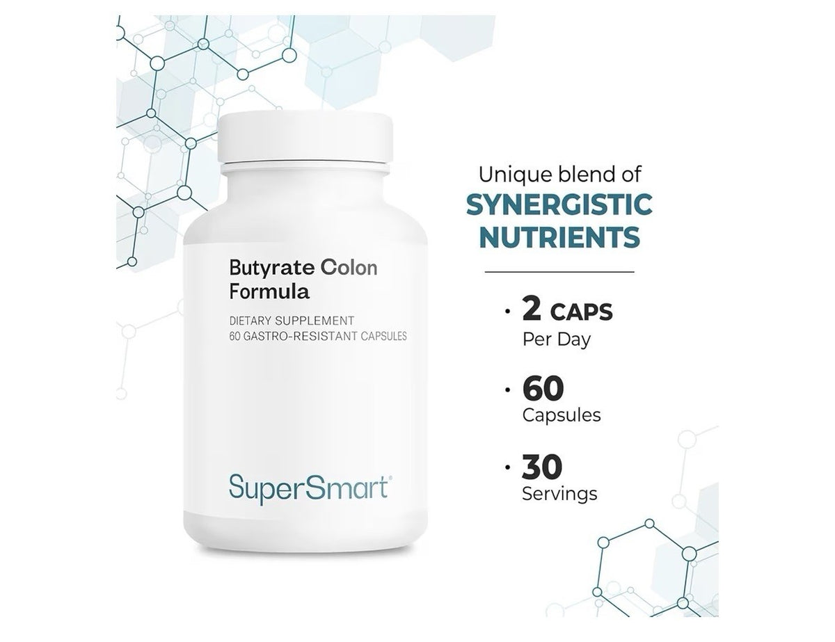 Supersmart Butyrate Colon Formula Advanced Formula With Turmeric 60 Capsules