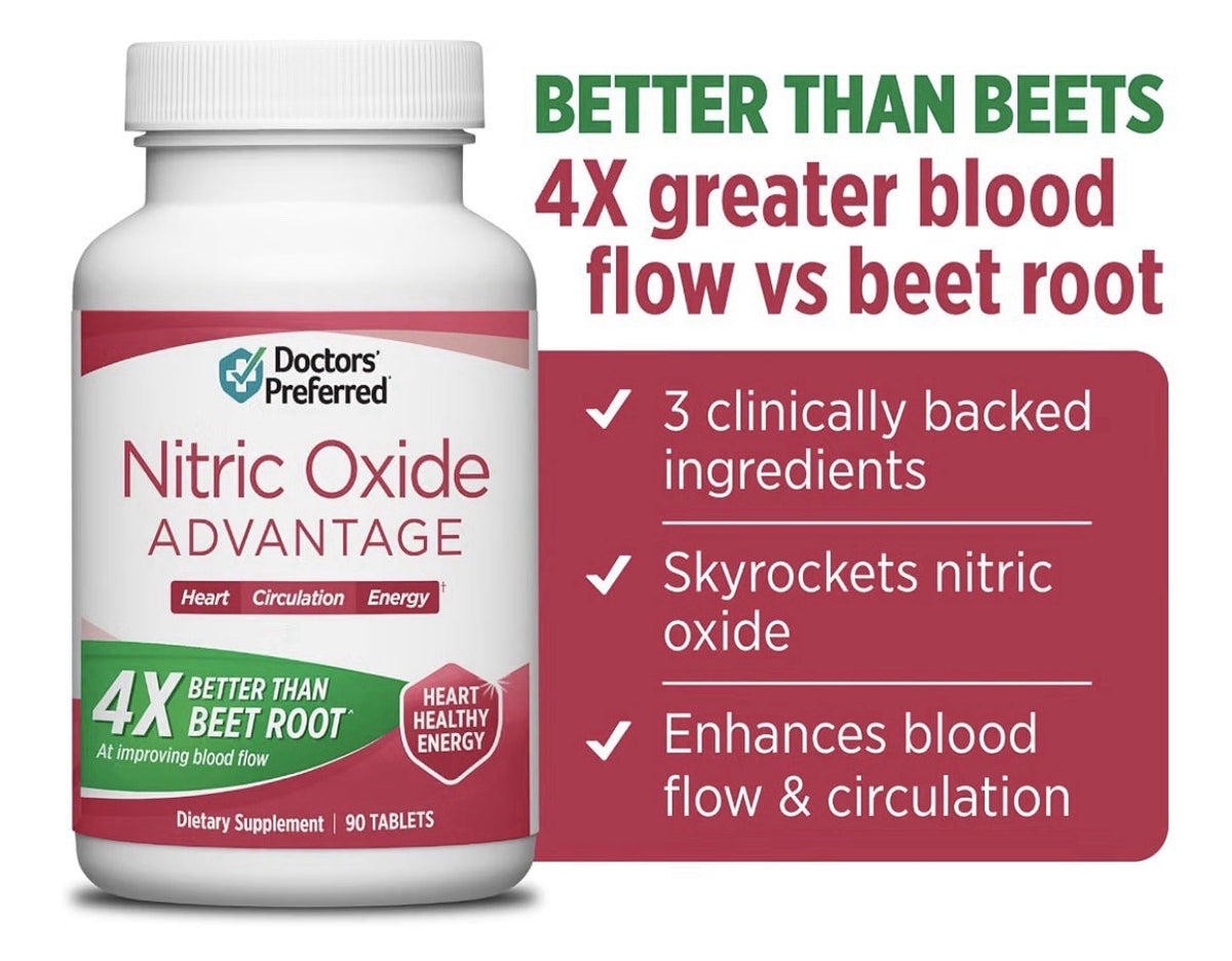 DOCTORS' PREFERRED Nitric Oxide Advantage Heart Circulation Energy 90 Tablets