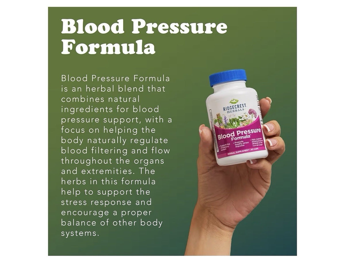 RidgeCrest Herbals Blood Pressure Formula Heart Vascular Circulation Health 60ca