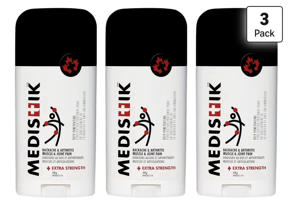 3 Pack MEDISTIK Pain Relief Stick Extra Strength Backache Arthritis Joint Pain