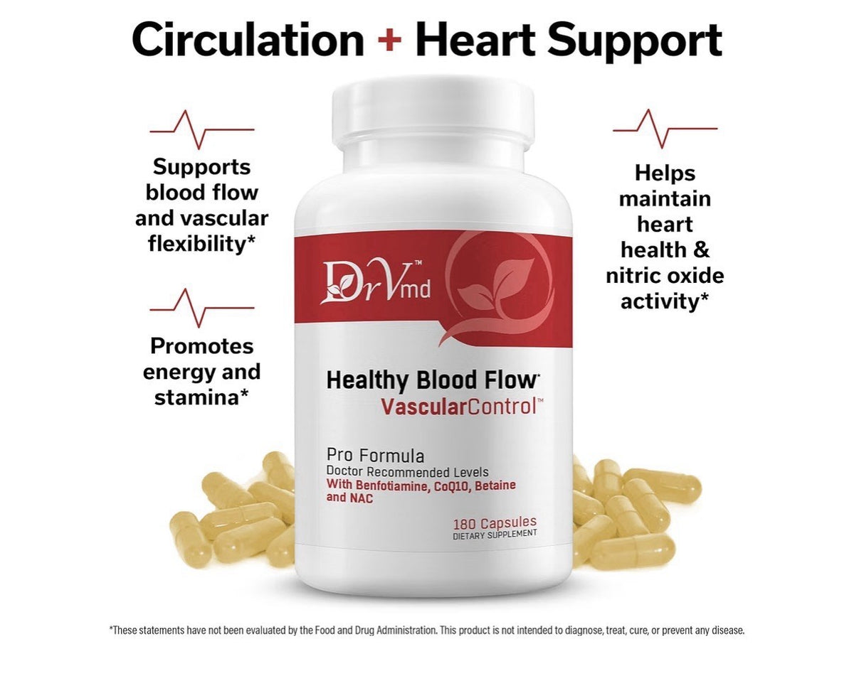 DrVmd Healthy Blood Flow Vascular Control Circulation Heart Health Energy 180cap