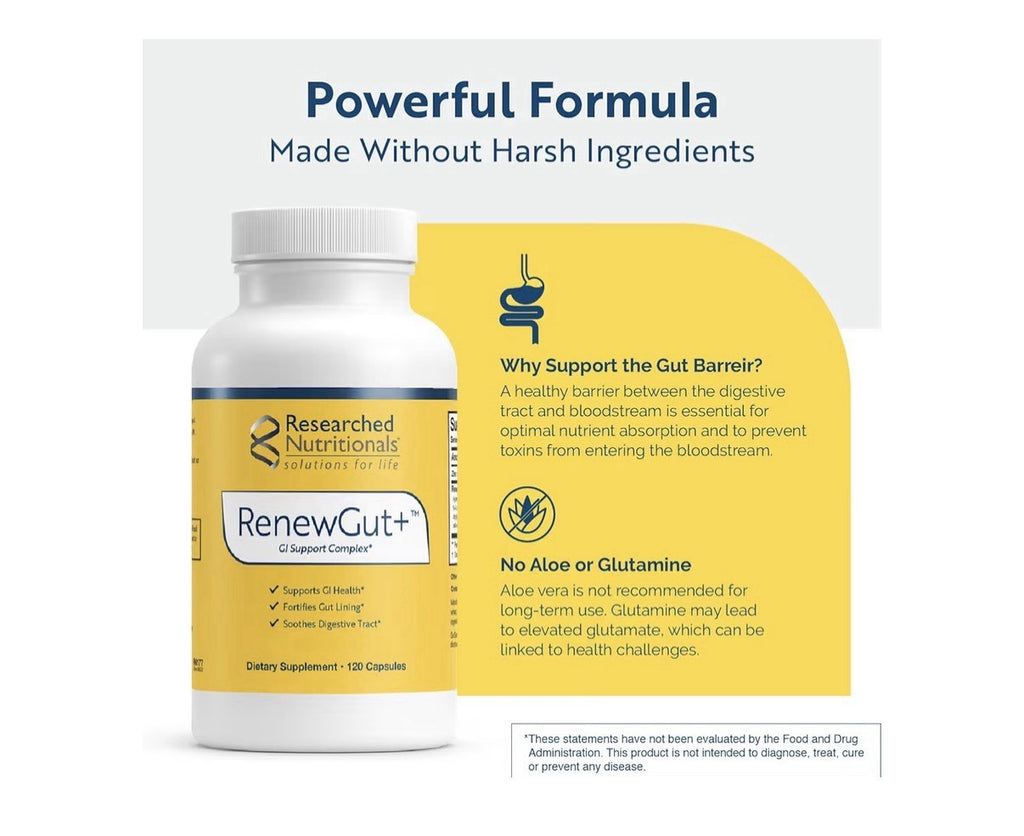 Researched Nutritionals RenewGut GI Support Complex Gut Lining Digestive Health