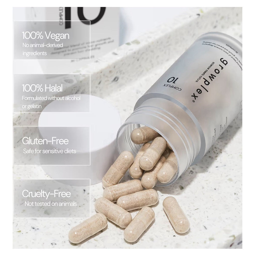 GROWPLEX Complex10 Hair Support Supplement Health Stronger Looking Hair 30 Caps