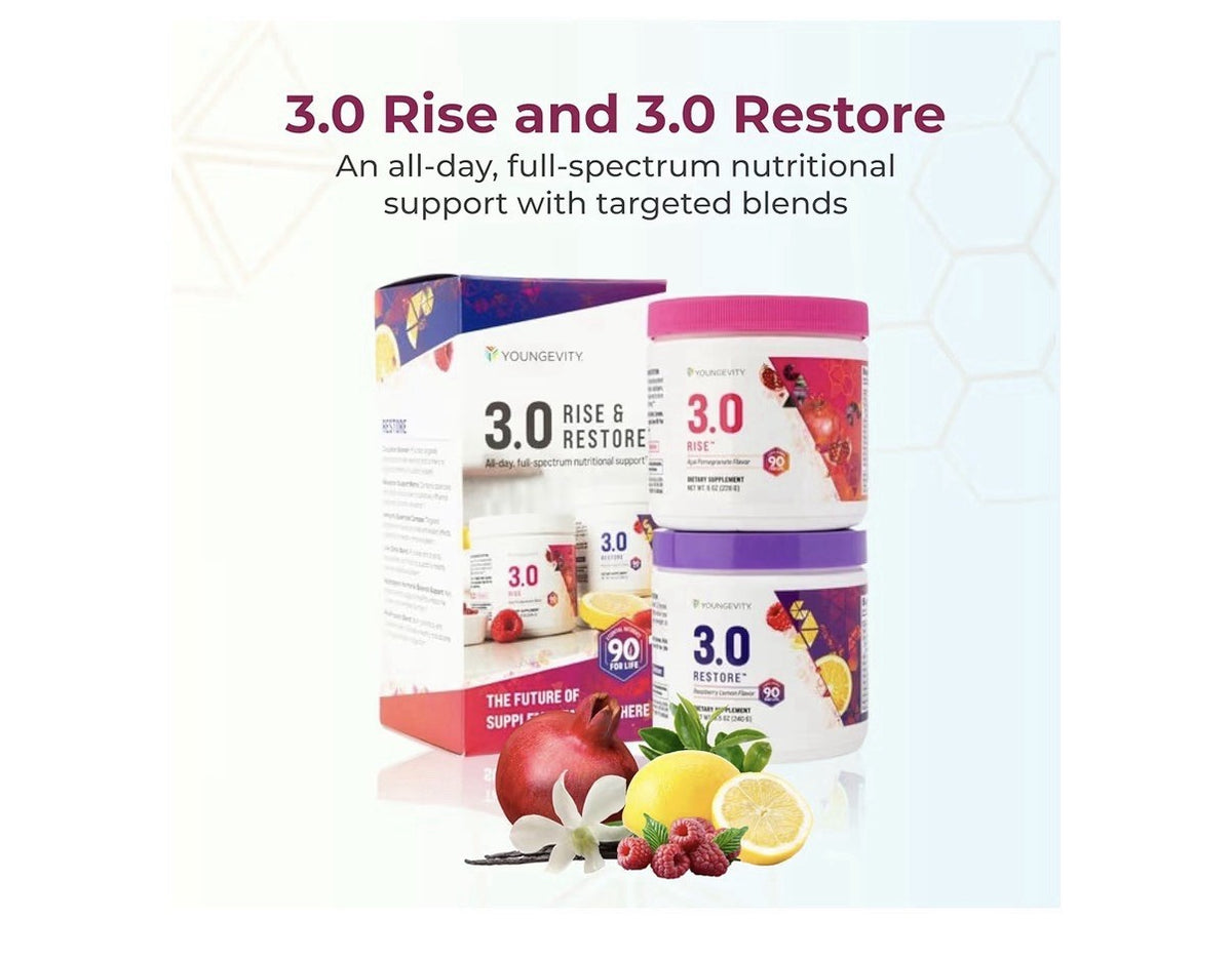 Youngevity 3.0 Rise & Restore Dual-System Supplement For Day & Night