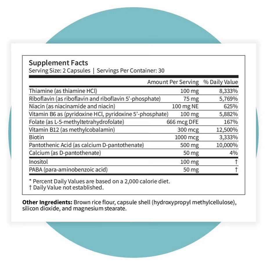 3 Pack Pattern Wellness Vitamin B Complex Promotes Energy Production Cognitive